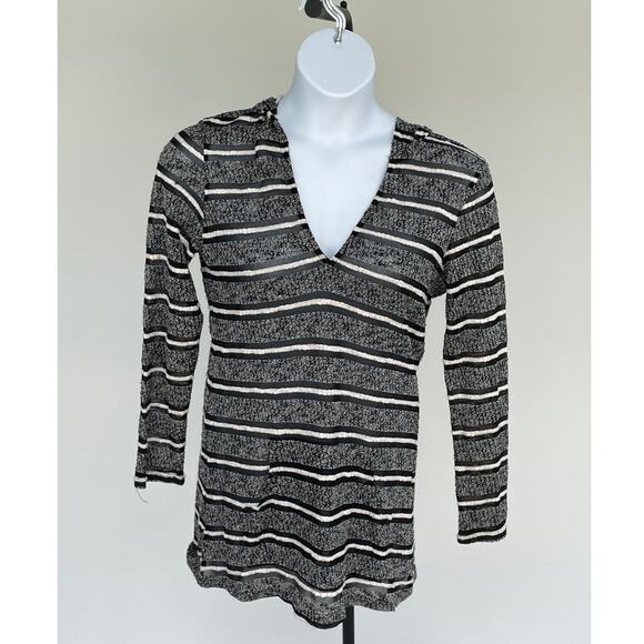 KENNETH COLE REACTION, SIZE L, BLACK AND WHITE HOODED TUNIC - Picture 1 of 4
